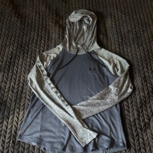 Under Armour Two-Tone Gray Hooded Shirt